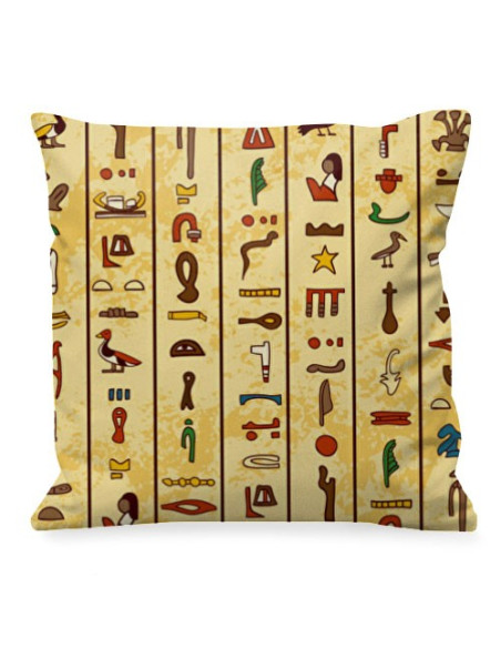Cushion with Egyptian hieroglyphics