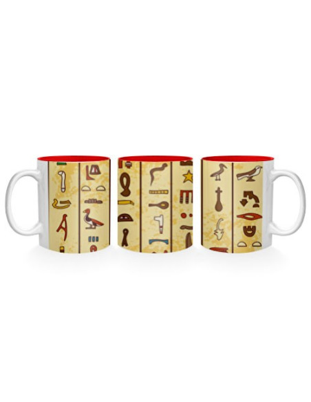 Ceramic mug with Egyptian hieroglyphs Ceramic mug with Egyptian hieroglyphs