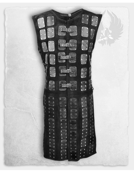 Osric brigantine in black leather