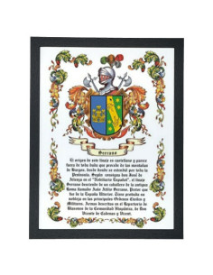 Heraldic shield picture 1 surname (32.5x42.5 cms.)