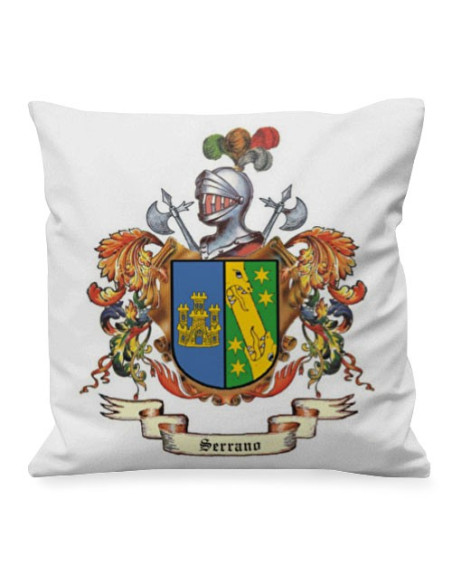 Personalized cushion with Heraldic Shield 1 Surname