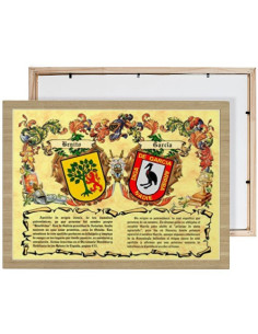 Heraldic shields box 2 surnames (30x40 cms.)