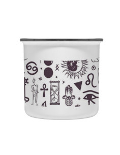 Vintage brass mug esoteric icons 2
