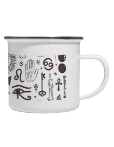 Vintage brass mug esoteric icons