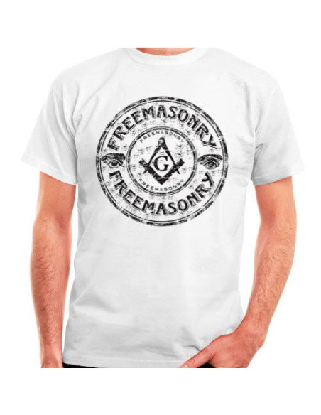 White Freemasonry T-shirt, short sleeve