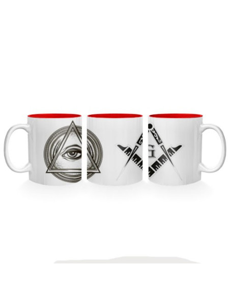 Ceramic Mug Masonic Symbols
