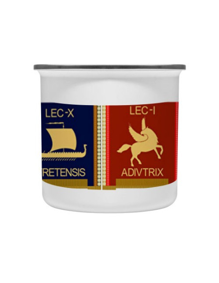 Vintage enameled brass mug 4 Roman Legions