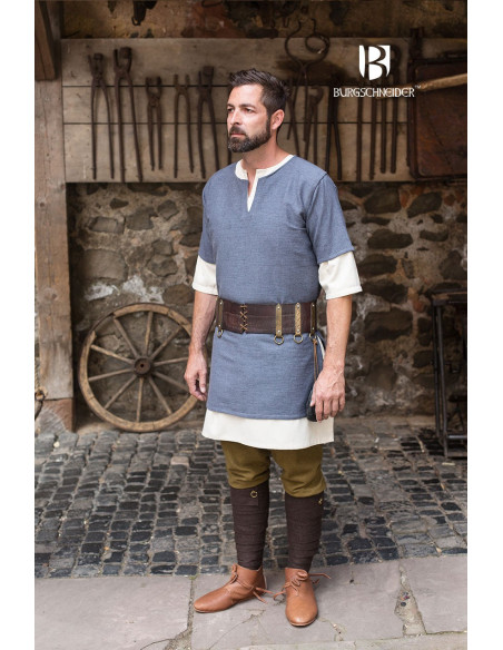 Medieval Tunic Blue-Grey short sleeve