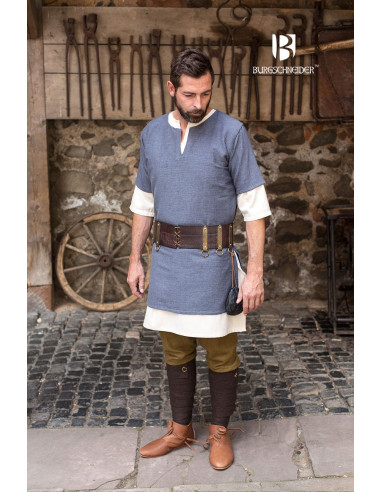 Medieval Tunic Blue-Grey short sleeve