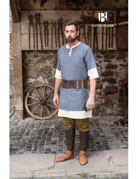 Medieval Tunic Blue-Grey short sleeve