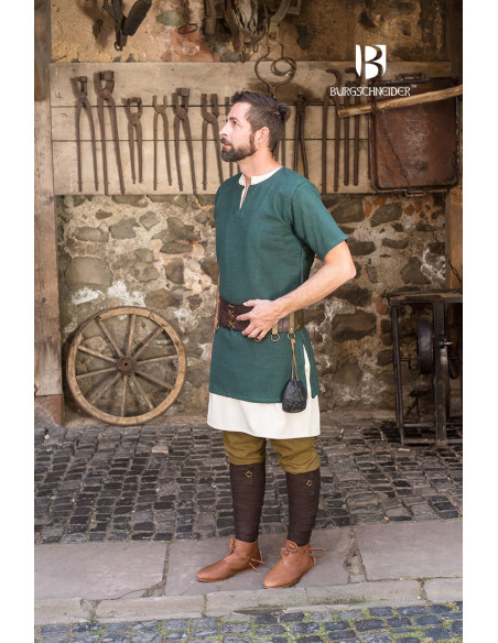 Medieval tunic Aegir green short sleeves