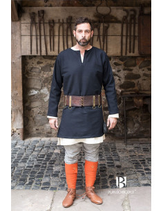 Medieval tunic Erik black long sleeve