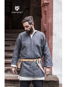 Medieval tunic Erik gray long sleeve