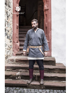 Medieval tunic Erik gray long sleeve
