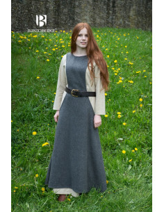 Medieval Tunic Woman Albrun in Gray Wool