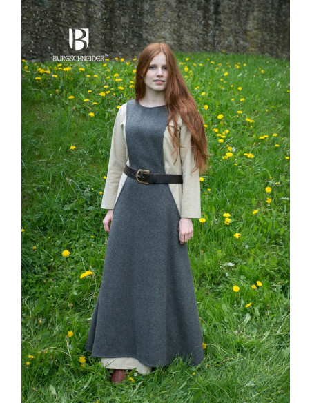Medieval Tunic Woman Albrun in Gray Wool
