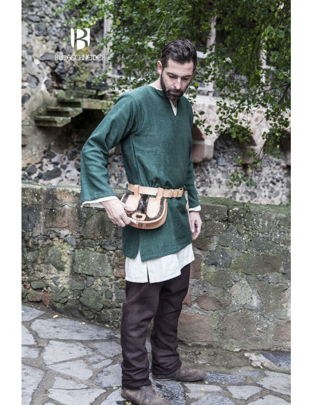 Medieval tunic Erik green long sleeve