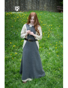 Medieval Tunic Woman Albrun in Gray Wool 2