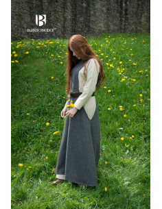 Medieval Tunic Woman Albrun in Gray Wool