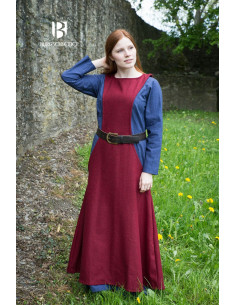Medieval Tunic for Women Albrun in Red Wool