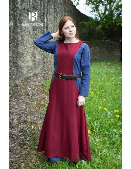 Medieval Tunic for Women Albrun in Red Wool