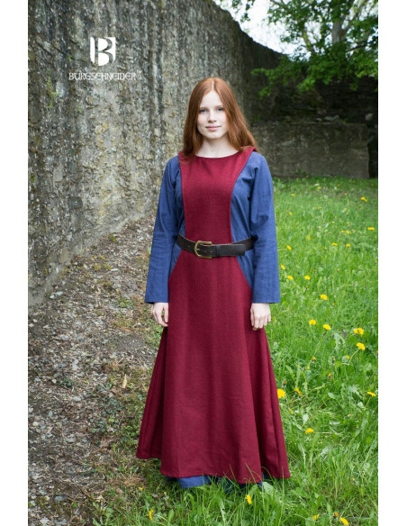 Medieval Tunic for Women Albrun in Red Wool