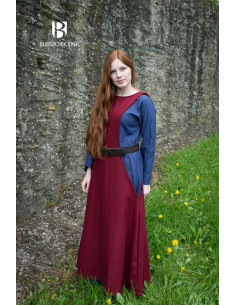 Medieval Tunic for Women Albrun in Red Wool