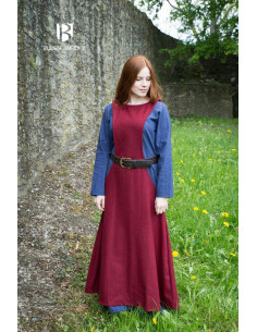 Medieval Tunic for Women Albrun in Red Wool