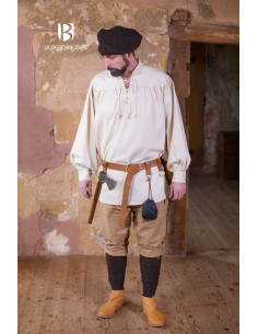 Medieval shirt Störtebecker ties, cream 2