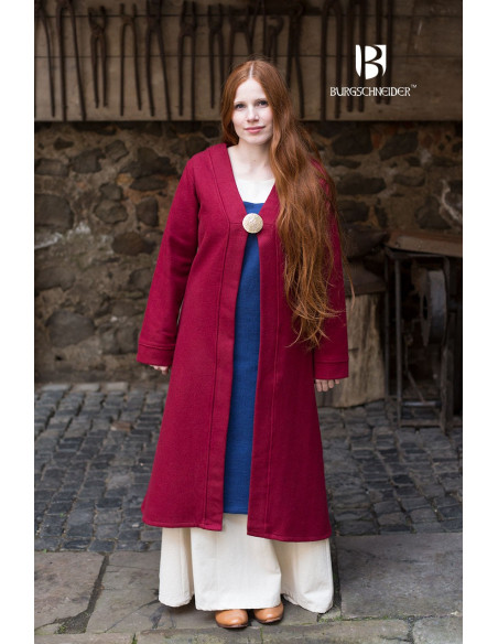 Red Medieval Aslaug Brial in Wool