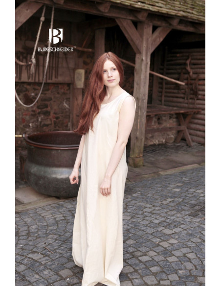 Medieval sleeveless tunic Aveline, cream