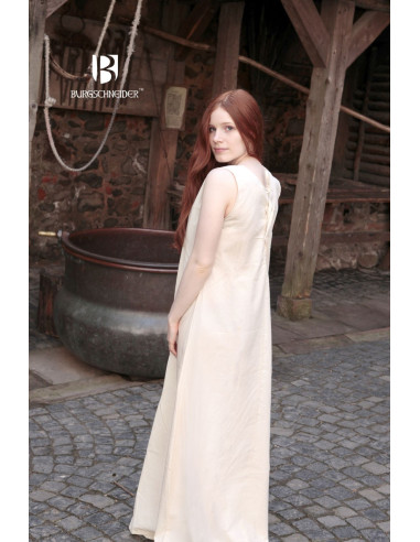 Medieval sleeveless tunic Aveline, cream
