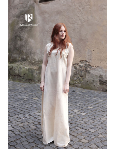 Medieval sleeveless tunic Aveline, cream