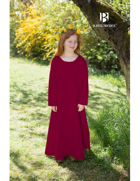 Medieval tunic for girls, Ylvi burgundy