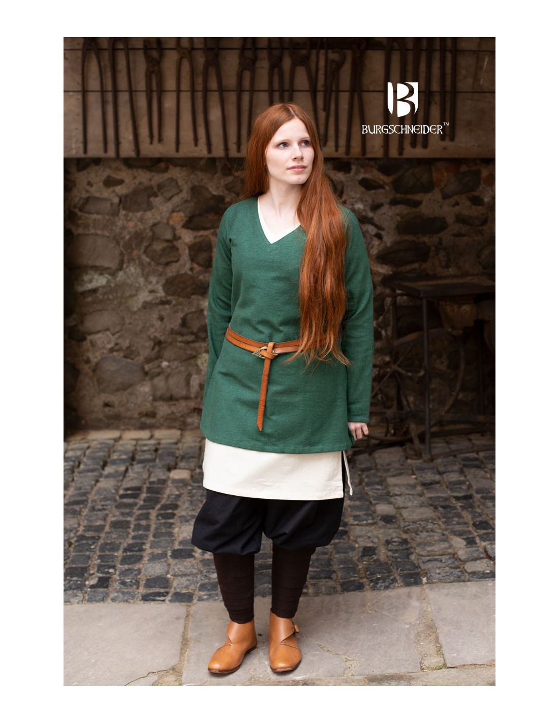 Medieval Tunic Women Viking /Larp - Green By Burgschneider