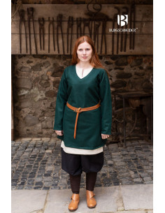 Medieval Tunic Hyria Green in Wool