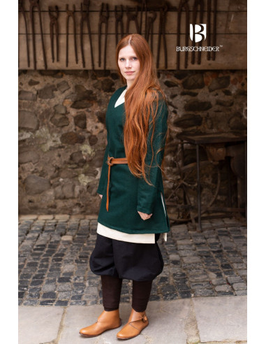 Medieval Tunic Hyria Green in Wool