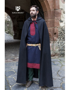 Hibernus medieval wool cape, black
