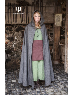 Hibernus medieval wool cloak, gray