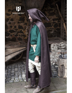 Hibernus medieval wool cape, brown