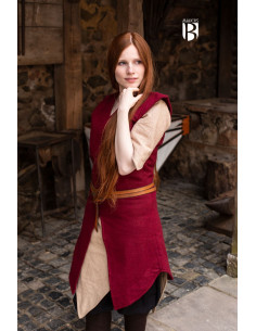 Meril women's tunic, red wool 2