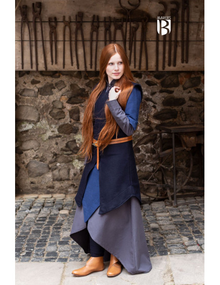 Meril women's tunic, blue wool