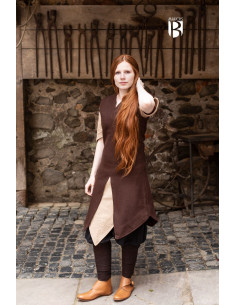 Meril women's tunic, brown wool