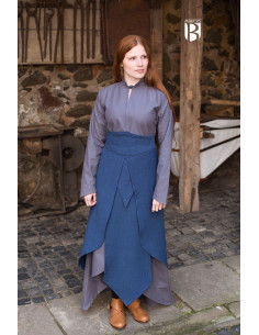 Tharya medieval skirt, blue cotton