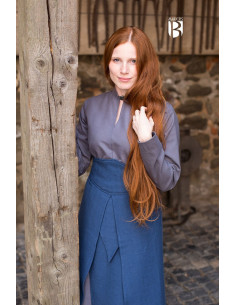 Tharya medieval skirt, blue cotton 2