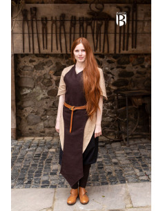 Medieval apron Asua, brown wool