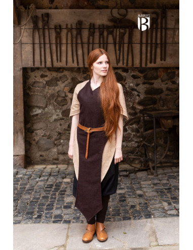Medieval apron Asua, brown wool