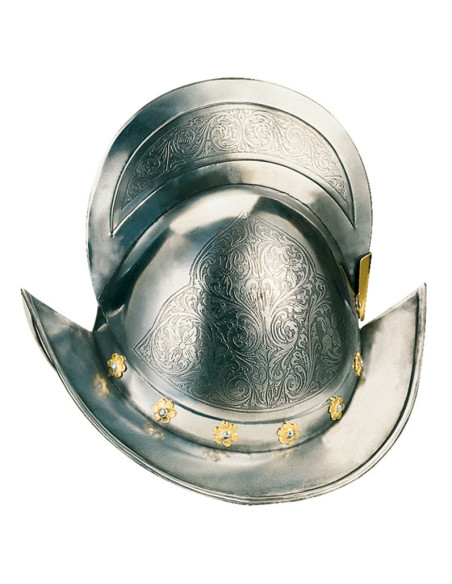 Acid etched Conquistador helmet