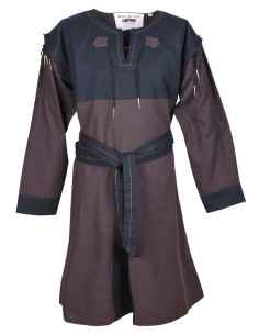 Medieval Brown-Black Tunic with detachable sleeves