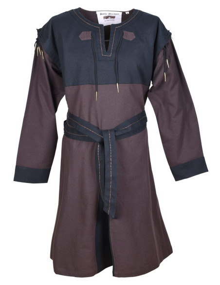 Medieval Brown-Black Tunic with detachable sleeves